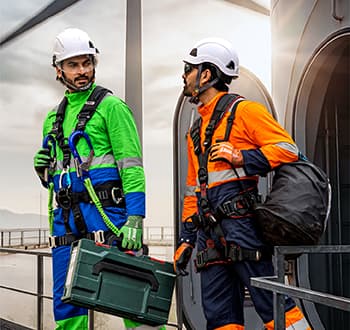 Engineering professionals collaborating in a workplace
